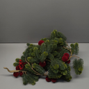 SY Super Bang 6FT Christmas Garland, Artificial Green Garland Christmas Decorations with Velvet Ball Red Berry Exquisite Ornaments, for Indoor Outdoor Home Table Fireplace Xmas Party Holiday Decor.