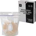 12 Large Plastic Storage Bags, 3 Gallons, Zero BPA, Double Zipper Seal, 3 Mils Thick, Double Layer Carry Handle, 15"x15"x7", Moving, Seasonal, Travel