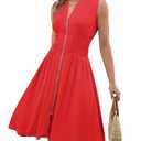 GRAPENT Elegant Dresses for Women a Line Dresses for Women Semi Formal Dress Elegant Dress Red Small US Size 4-6 (Red, S)