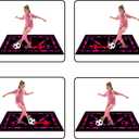 Girls Soccer Training Mat Pink, Soccer Footstep Practicing Soccer Skills Training Equipment with Storage Bag, 35"L x 23.4"W x 0.15"Th