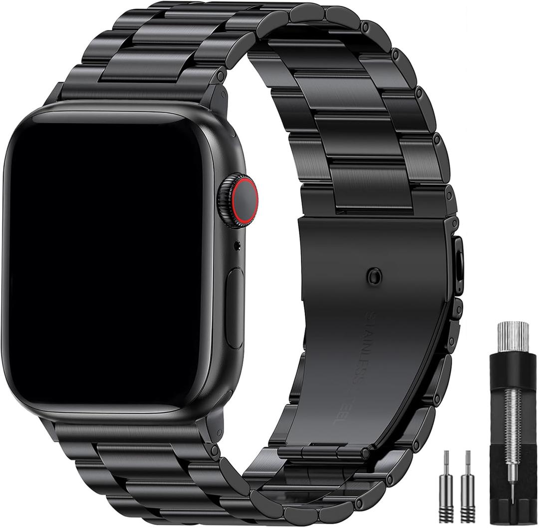 EPULY Metal Band Compatible with Apple Watch Bands for Men 49mm 46mm 45mm 44mm 42mm 41mm 40mm 38mm, Business Stainless Steel Strap for iWatch Bands Series 11 10 9 8 7 6 5 4 3 2 1, SE3 2 1, Ultra3 2 1