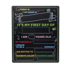 First & Last Day of School Chalkboards, 10''-12'' Double Sided Back to School Sign for Kids/Boys/Girls with Chalk Erasable Reusable Painting Board Message Board (Style 4)