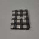 Smiry Rectangle Picnic Table Cloth, Elastic Waterproof Fitted Vinyl Tablecloths, Flannel Backed Buffalo Plaid Table Covers for Dining, Camping, Outdoor (Black and White, 30" x 72")