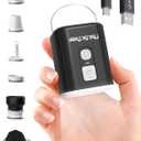 Mini Air Pump for Inflatables with 1600mAh Battery USB Rechargeable, Portable Air Mattress Pump to Inflate Deflate for Pool Floats, Air Bed, Air Mattress Swimming Ring, Vacuum Bags (Black)