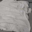 HAIRUO Cotton Linen Table Cloths Retro Farmhouse Heavy Fabric Table Cover Pink White Washable Table Top for Parties Coffee Kitchen Picnic Round Table Cloth (White,Round, 40")