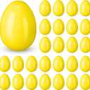36 Pieces 3.1 Inch Empty Easter Eggs Plastic Fillable Eggs Toy Bulk for Easter Filling Candy Basket Stuffers, Crafts Party Favor(Yellow)