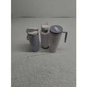 CAROTE 3-Pack Insulated Stainless Steel Water Bottles with Upgraded Leakproof Tech, Car Holder Fit & Scratch-Resistant, 32/32/40 oz Travel Straw Tumblers Set for Home/Car/Outdoor (Blue)