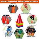 7 Inch Soccer Cones, 24 Pack Cones Sports Training Agility Field Marker Plastic Cones for Skating Basketball Football Practice Drills, Indoor Outdoor Activity Events Games Obstacle Course - 6 Colors