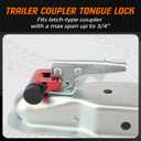 METOWARE Trailer Tongue Coupler Lock with All-Weather Rubber Cap, 1/4" Dia with 7/10" Span Heavy-Duty Trailer Coupler Lock for Tow Boat RV Truck Car's Coupler (1 Pack, Red)