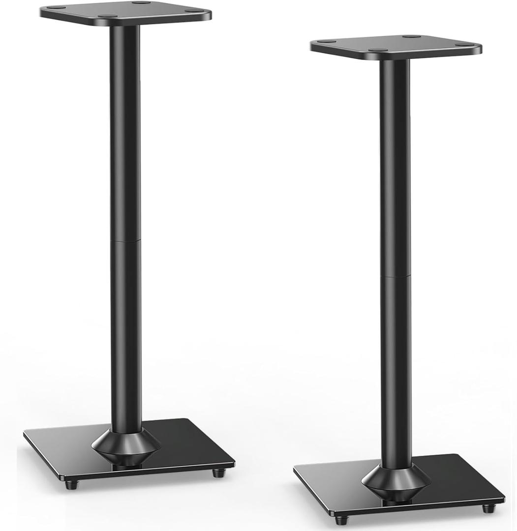 ELIVED Universal Speaker Stand Pair, 31 Inch Height Bookshelf Speaker Stands for Satellite Speaker Large Speaker Up to 22 lbs, Surround Sound Speaker Stand with Cable Management, Black, YD5022