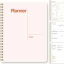 Undated Weekly Planner, 8.5" x 11", Dashboard Layout with Yearly Review, Monthly Calendars, & Weekly To Do List, Spiral Bound Organizer for Work, Study & Life (Blush White)