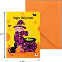 4 x Ceiba Tree Halloween Cards with Envelopes for Kids Glitter Foil Die Cut 12 Pcs 3.75X5.2 inch Message inside Trick or Treat Witch Vampire Skeletons Haunted House Pumpkin Jack-o'-lanterns Bats Spiderwebs