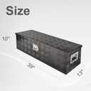 39 Inch Aluminum Heavy Duty Truck Bed Tool Box Truck Car Outdoor Trailer Pickup Toolbox, RV Storage Organizer Trailer Storage Tool Box w/Lock & Keys, 5 Bar Tread, Black (39"X13"X10")