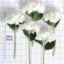 PARTY JOY 5PCS 15.4In Artificial Hydrangea Silk Flowers Bouquet Faux Hydrangea Stems for Wedding Centerpieces Home Decor (White, 5)