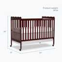 Dream On Me Carson Classic 3-in-1 Convertible Full-Size Baby Crib in Espresso, GreenGuard Gold & BSA, 4 Mattress Heights, Converts to Day & Toddler Bed, Locking Wheels, Classic Nursery Design