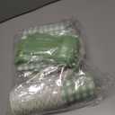 175Pcs Gingham Party Supplies for 25 Guests Scalloped Plates and Napkins set Green and White Paper Plates Disposable Plaid Cocktail Napkin Checkered Dinner Party Set Cutlery for Baby Shower Wedding