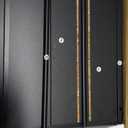 TUTOTAK Bar Cart with Removable Tray, Home Bar Serving Cart, Drink Cart, Mobile Kitchen Shelf with Wine Rack and Glass Holder, Rolling Beverage Cart for Living Room, Kitchen, Black BC01BK036 (13"D X 17"W X 34.4"H)