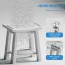 Shower Chair for Inside Shower, Shower Stool with Anti-Slip Foot Covers hold 400 lbs, HDPE Bath Seat with Bottom Storage Rack & Portable Armrest, Bench Chair for Adults, Elderly & Disabled, Light Gray