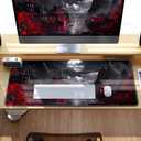 Japanese Riverside Full Moon Desk Mat Large Mouse Pad Gaming Mousepad Extended XL Keyboard Mat Computer Laptop Mouse Desktop Mat 31.5 X 11.8 Desk Decor (Dark Moon Canyon)