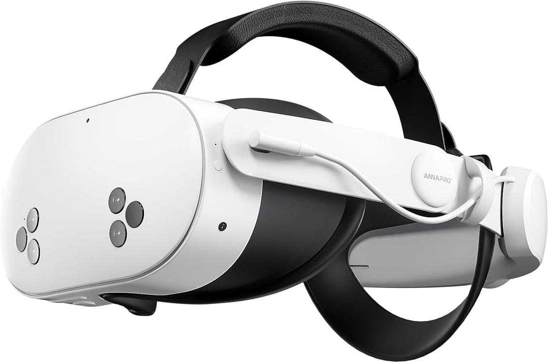 ANNAPRO Battery Head Strap for Meta Quest 3/Meta Quest 3S, Elite Strap with 8000mAh Battery Fast Charging Compatible with Oculus/Meta Quest 3S/3 Accessories, Enhance Comfort Extend Playtime, White