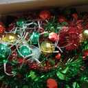 MACTING Whimsical Christmas Tree with Ball String Lights 5FT Green Pop Up Curved Tree with 15 Ball Lights & Hanging Ornaments Collapsible Tinsel Tree for Apartment Porch Indoor Xmas Halloween Decor