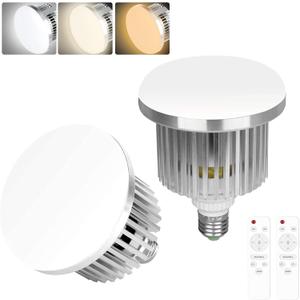EMART 2 Pack 85W E27 LED Light Bulb for Umbrella/Softbox Lighting Kit, Dimmable Color Temperature 3000K-5500K Remote Control Lamps for Photography Photo Video Studio, Portrait Shooting
