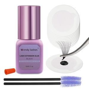 Wendy Eyelash Glue for Lash Extensions: Supply to Lash Artists, Extra-Strong, 1-2s Fast Drying, Strong Hold, Black, 5ml