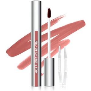 Cilrofelr Peel Off Lip Liner Stain with Tweezer, Long Wear Tattoo Lip Liner, Peel Off Lip Stain with Matte Finish, Long Lasting, Waterproof, Transfer-proof, Highly Pigmented Color (Buff)