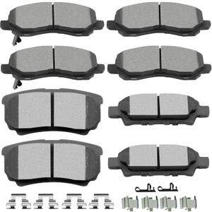 SCITOO Ceramic Front Rear Disc Brake Pad Set fit for Dodge Avenger Caliber, for Jeep Compass Patriot, for Mitsubishi Lancer Outlander Sport