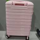 LARVENDER Carry On Luggage 22x14x9 Airline Approved, 20 Inch Expandable PC+ABS Hardside Suitcase Carry On Luggage with Spinner Wheels TSA Lock for Women Men (Pink), 20 Inch - EXT