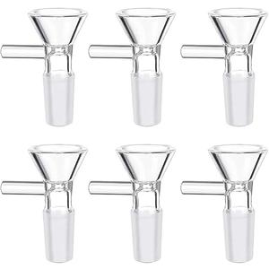 7 Pack Clear Glass Funnels with 14mm Tube Filter & Handle - Durable Lab/Kitchen Scientific Filter Funnel Set, Heavy-Downstem Design for Home Brewing, Chemistry & Cooking (Easy Clean)