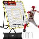Baseball & Softball Rebounder Net with Carry Bag7 Angles Adjustable Pitchback for Fly Balls, Grounders & Line Drives,Portable Fielding Trainer4x4.5FT Bounce Back Net for All Players