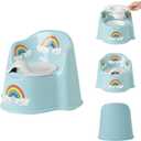 Potty Training Toilet for Toddlers with Easy-Clean Removable Bowl, Built-In Splash Guard, Slip-Resistant Wide Base, Engaging Design, Includes Potty Training Chart - Lemon Littles
