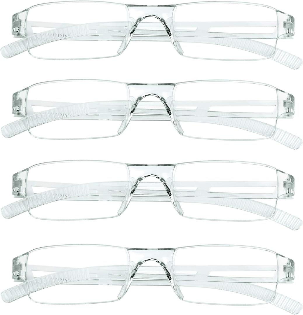 LifeArt 2/4 Pairs Reading Glasses, Blue Light Blocking Glasses, Computer Glasses for Men and Women, Rectangle Eyewear Frame