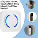 Wireless Doorbell Chime Extender for Ring Blink Google Nest, Wi-Fi Smart Doorbell Booster with No Wiring Required & No Range Limits, Compatible with Alexa App-Connected, 5 Volumes 58 Chimes