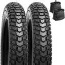 2-PCS 24" Heavy Duty E-Bike Tires 20x4.0/98-406 24x4.0/98-507 26x4.0/98-559 and Bike Tubes Compatible with 20/24/26 x 4.0 Fat E-Bike All-Terrain Directional Tread Bicycle Tires and Tubes
