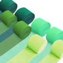 Crepe Paper Streamers 8 Rolls 656ftGreenParty Decorations Streamers (1.8 Inch x 82 Ft/Roll)for Birthday Decorations, Wedding Decorations, St. Patrick's DayDecorations