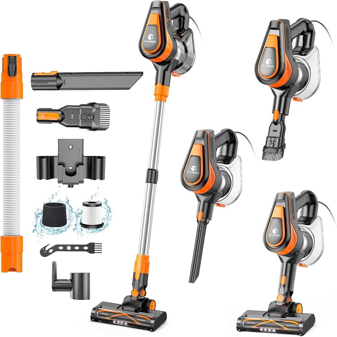 550w Stick Vacuum Cleaner for Home,Double Motor Power Suction Stick Vacuum Cord for Hardwood and Carpet,Pet Vacuums for Dog Hair with 19.7ft Cord