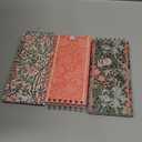 The Gifted Stationery 3 Pack Top Bound Spiral Notebooks, Hard Cover Skinny Notepads, William Morris Inspired (100 Sheets/200 Pages, 8.4x3.75)