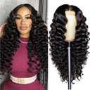 PYY Deep Wave Lace Front Wigs Human Hair 200 Density Deep Wave Wig 13x4 HD Lace Frontal Wigs for Women Glueless Wigs Pre Plucked with Baby Hair 26 Inch
