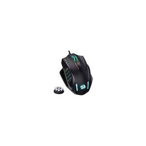 Redragon M908 Impact RGB LED MMO Gaming Mouse with 12 Side Buttons, Optical Wired Ergonomic Mouse with Max 12,400DPI, High Precision, 18 Programmable Macro Shortcuts, Comfort Grip