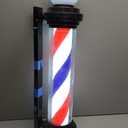 Barber Pole Light, 35 Inch Wall Mount Rotating LED Barber Pole Sign, Red White Blue Outdoor Weatherproof Barbershop Pole Light for Barber Shop, Salon, Storefront