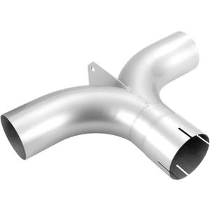 Universal 5" Exhaust Elbow Y Pipe with Divider, 5" Inlet (ID) 5" Outlet (OD), Aluminized Y Pipe