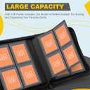 Toploader Binder,4-Pocket Side Load Trading Card Album, Holds 128 Cards with Double-Sided Pockets for MTG, Sports Cards, Top Loader Storage