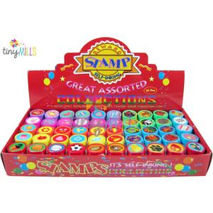 TINYMILLS 50 Pcs Assorted Stampers for Kids - Birthday Party Favors