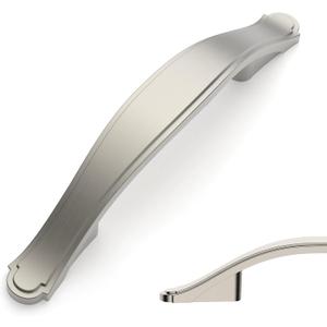 Amerdeco 10 Pack Brushed Satin Nickel Cabinet Hardware - 3 Inch(76mm) Hole Center Drawer Pulls for Kitchen, Bathroom & Dresser - ZH0068 (3"/76MM Hole Center)