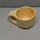 Koythin Ceramic Coffee Chubby Mug Saucer Set, Creative Cute Fat Handle Cup with Saucer for Office and Home, Dishwasher and Microwave Safe, 10 oz for Latte Tea Milk (Milky Apricot)