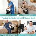 Bed Rails for Elderly Adults Safety, Adjustable Bed Rail for Elderly, Bed Assist Rail for Senior with 2 Bag, Fit Most Bed, Supports 300 lbs, Tool-Free, Help Get in & Out of Bed