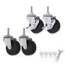 AXL 1/4 inch Threaded Stem Caster Wheels, 2 Inch PVC Swivel Casters, Replacement for Small Trolley, Utility Cart, Shelves, Cabinet – Quiet Rolling & Durable Locking Casters (Pack of 4)