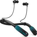 Lecefty Neckband Bluetooth Headphones, 200H Extra Long Playtime Wireless Stereo Neckband Earbuds with Microphone, Waterproof Balanced Armature Drivers in Ear Headset for Sports/Workout (Cyan Green)